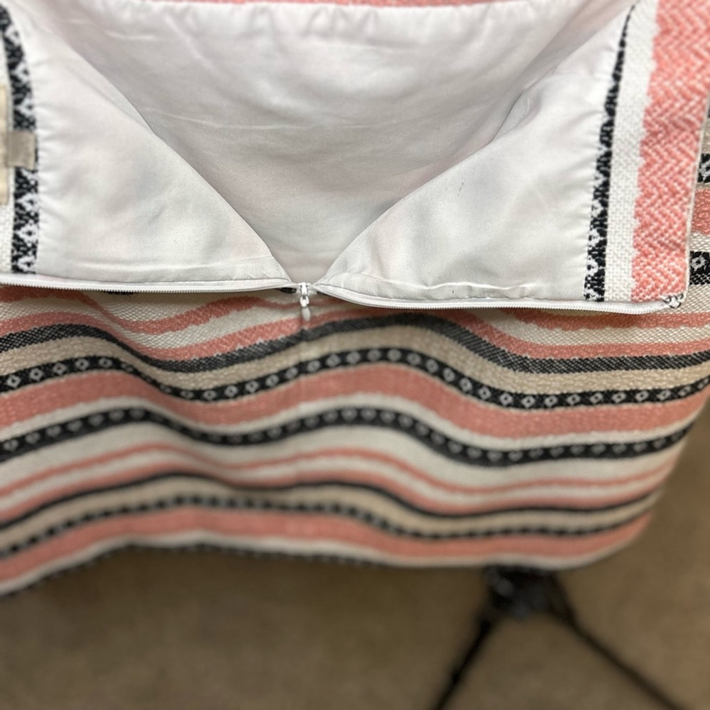 LOFT Striped Woven Mini Skirt Pink Black Boho Women’s Size 8 - Picture 6 of 6